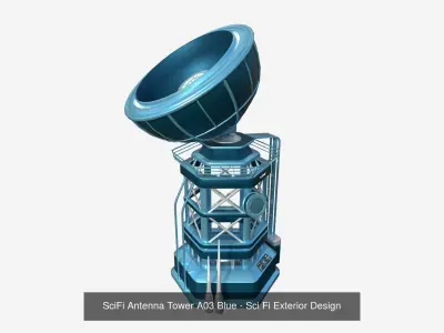 10 SciFi Antenna Towers A Collection - Sci Fi Exterior Design 3D Model Pack
