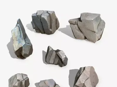 Rock Set Low-poly 3D model 52