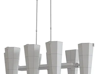 Alpine Medium Linear Chandelier low poly 3d model Low-poly 3D model