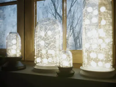 bathroom with candles 3D model