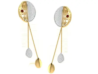 Women Pendant Earring Sets 3dm STL OBJ FBX Renders Details 3D print model 23