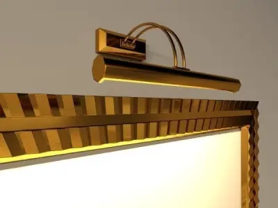 Picture frame with lighting fixture Free 3D model