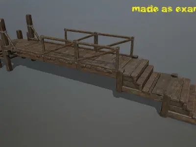 woods and rope Low-poly 3D model