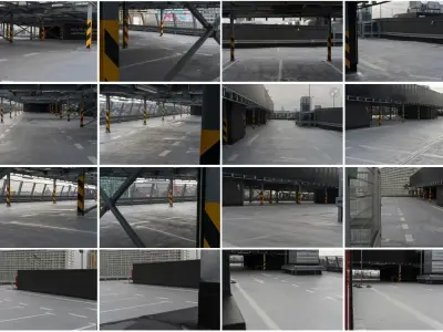 Parking Lot HDRi and backplates  3D model