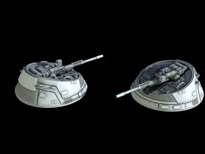 Sci-Fi Turret Gun and Missiles Pack 3D model