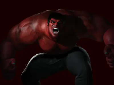 Red Hulk Low-poly 3D model