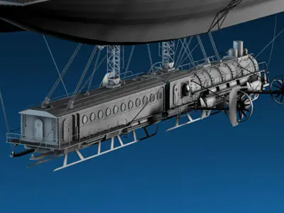 J Verne flying train 3D model