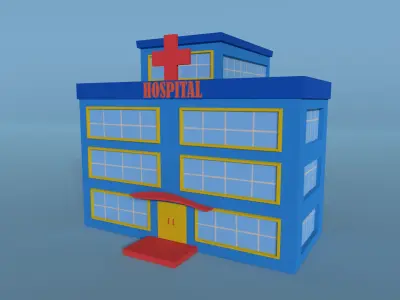 Low poly city building - Pack 01 Low-poly 3D model