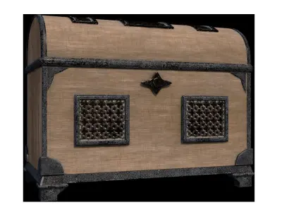 crate wooden chest with two doors 3D model