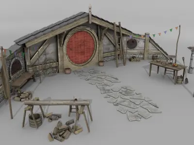 Halfling Home 6 Low-poly 3D model