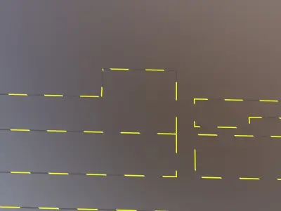 Yellow Floor Strips Marking Low-poly 3D model