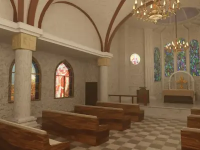 Church Set  Chapel of Soft Light 3D model