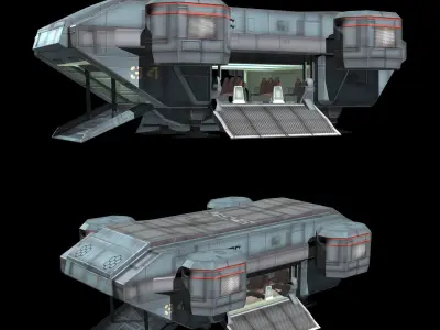 Transport Shuttle Low-poly 3D model