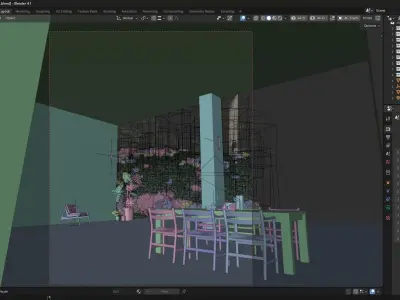 Overcast Blender Exterior 3D model