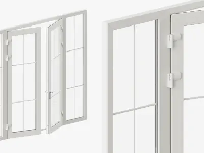 Classic style glass doors with OPENING option 3D model