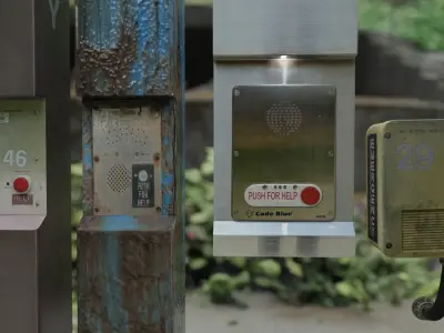 Campus Blue Light System Stations Low-poly 3D model