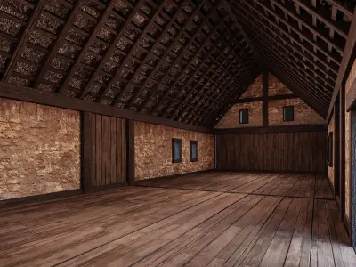 Old House Building 4K Textures GameReady 198 Low-poly 3D model