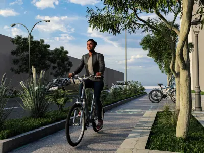 Street Road Section 3D model