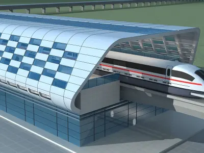 Light Rail Station 3D model