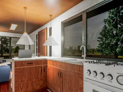 Container House 1 Bedroom Interior and Exterior Model Low-poly 3D model