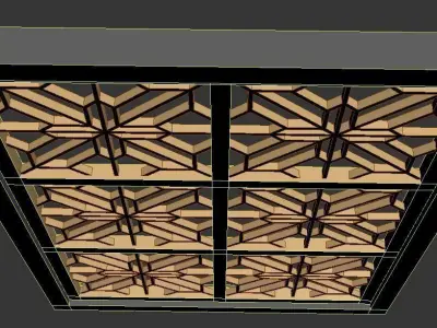 3d screen wooden ceiling with pattern Low-poly 3D model