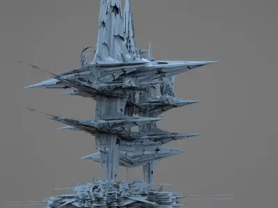 Angelic Sci fi Star City Towers huge 3D model