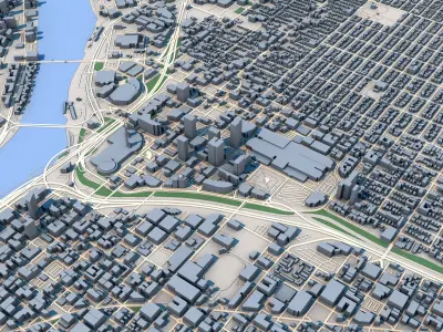 Portland City Oregon United States 3D model