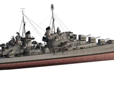 AMERICAN NAVY WW2 LIGHT CRUISER OAKLAND CLASS 3D model