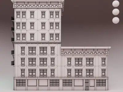 building 02 low poly Low-poly 3D model