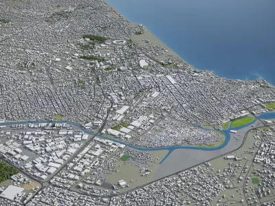 Accra - City 3D Model Low-poly 3D model