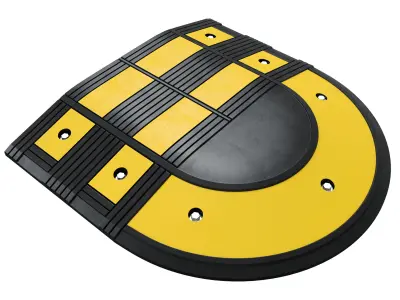 Speed bump with sign 3D model