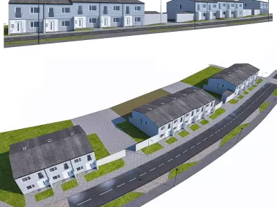 Neighborhood Houses 03  Low-poly 3D model