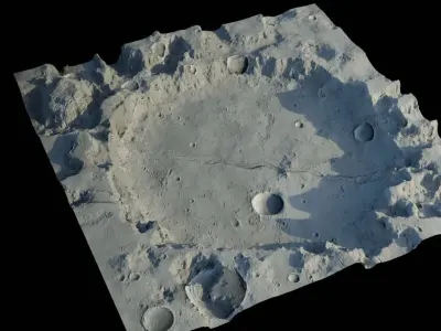 Landscape crater Low-poly 3D model