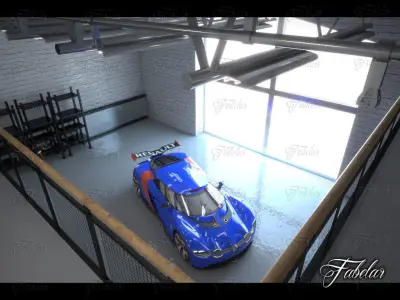 Garage 01 and Renault Alpine concept 3D model