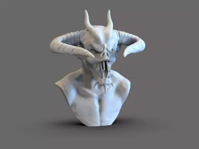 Demon bust 3D print model