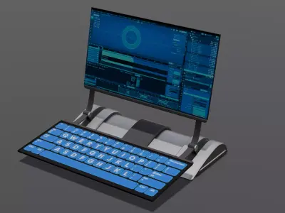 Professional 3D Sci-Fi Laptop Model Low-poly 3D model