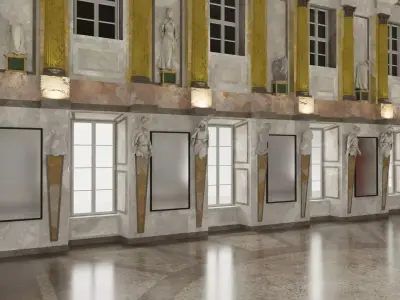 3d model Sala Cariatidi palazzo reale Milano 3D model