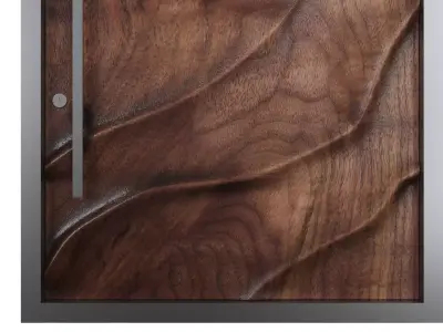 Entrance wood door Low-poly 3D model