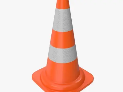 Traffic Cone Low-poly 3D model 42