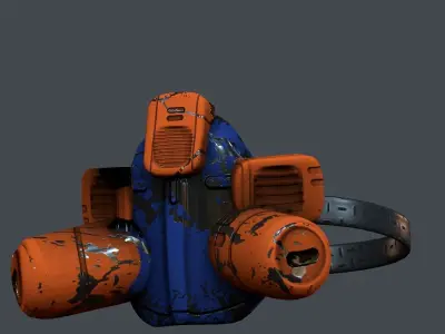 Gas mask helmet 3d model scifi Low-poly Low-poly 3D Low-poly 3D model