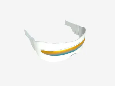 SciFi Glasses I08 Blue Gold - Character Design Fashion Low-poly 3D model