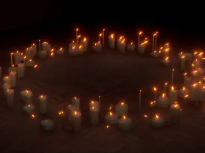 Candles animated pack Low-poly 3D model