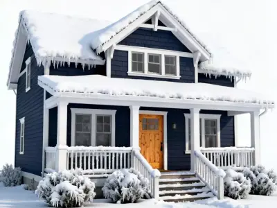 Modern Navy Blue Craftsman House 3D Model Low-poly 3D model