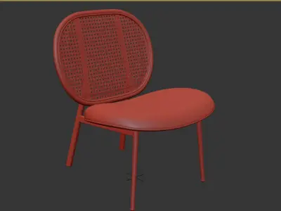 Spike Lounge Chair Natural 3D model