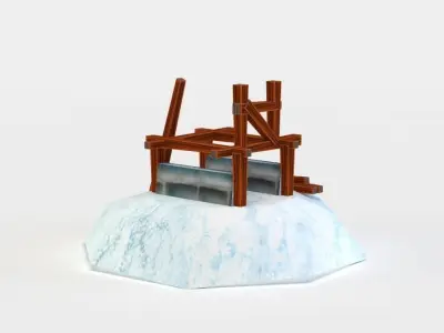 Building groundwork Low-poly 3D model