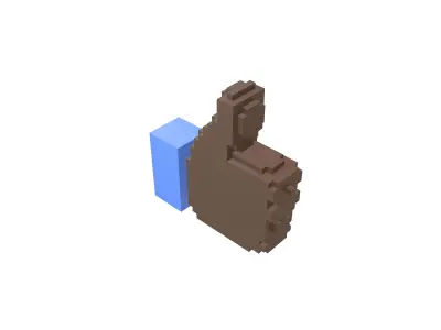 Voxel Facebook Like Button v1 008 Low-poly 3D model