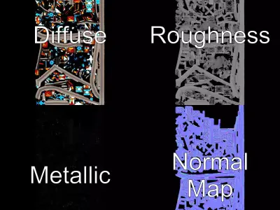 Gothic Stained Glass Window model pack Low-poly 3D model