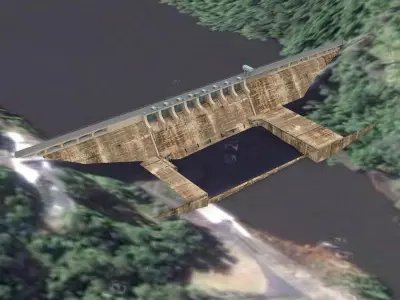 Somerset Dam Low-poly 3D model