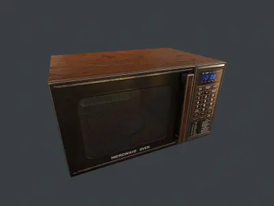 Old Microwave Low-poly 3D model