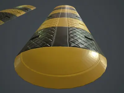 Traffic Speed Bump PBR Game Ready Low-poly 3D model